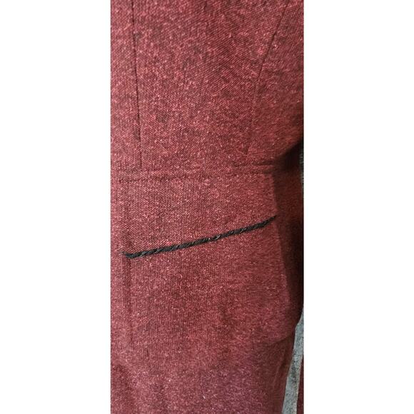 KASPER Petite Tweed Maroon Red 2 Pcs Skirt Jacket‎ Suit Set Career Church Sz 10P - Picture 4 of 9